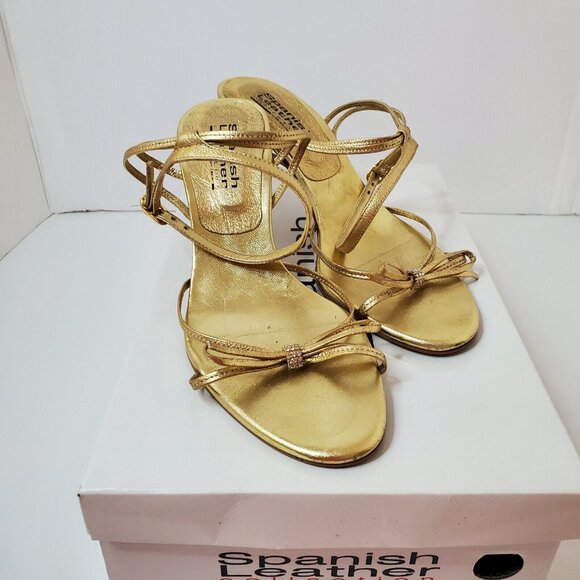 Spanish Leather Collection By Sergio Zelcer Women's Shoes Golde Size 6 - Picture 3 of 10